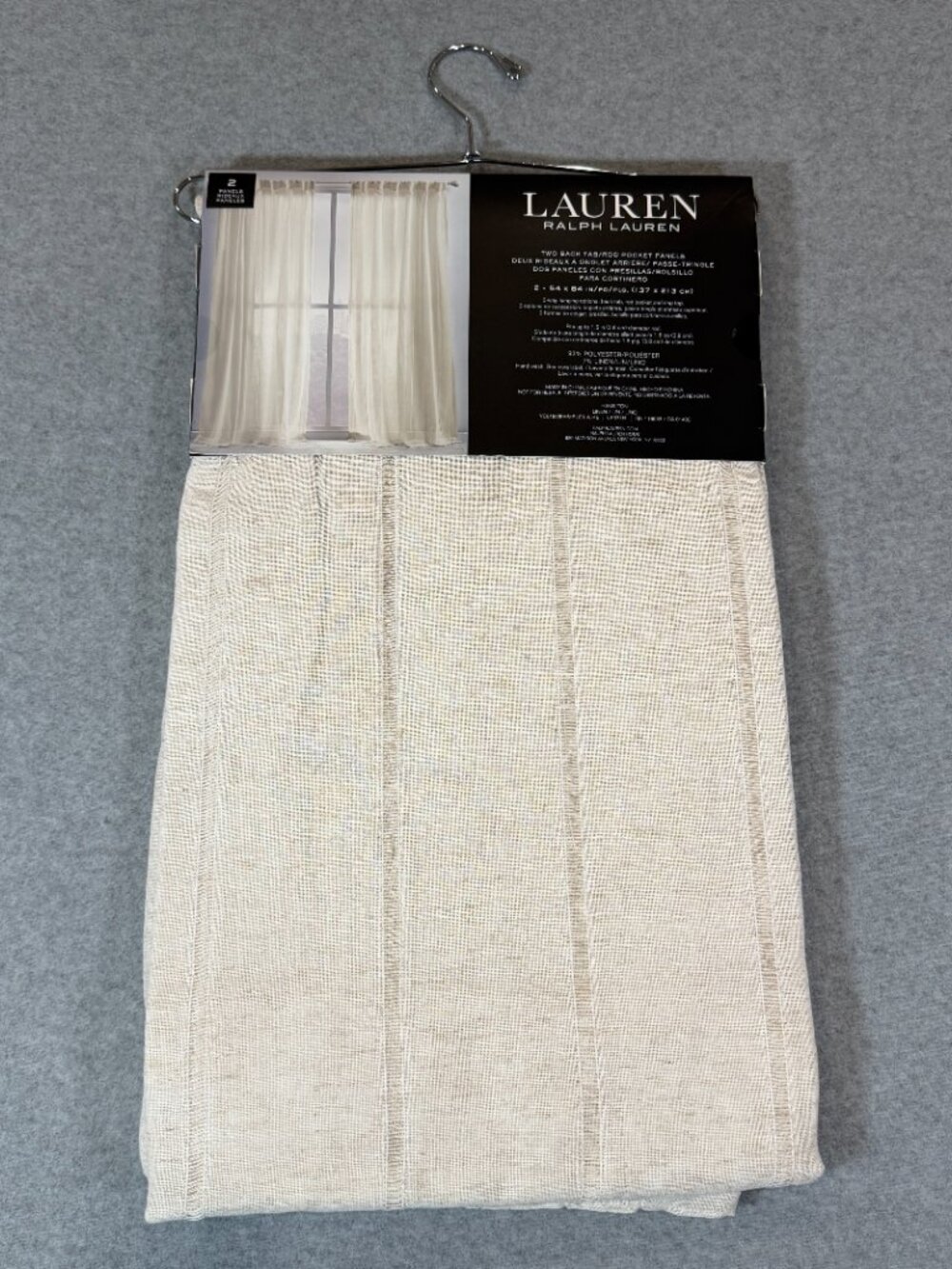 Lauren Ralph Lauren Hamilton Linen Curtains 54x84 (2 Panels) Natural Beige NWT - Picture 2 of 12